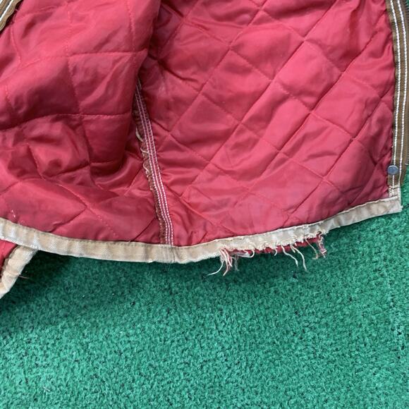 VINTAGE MEN'S CARHARTT 44 REGULAR QUILT LINED BROWN COVERALLS 996QZR USA - Picture 9 of 16